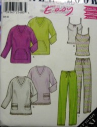 6128 EZ FLEECE TOP,KNIT CAMIS,PANTS PATTERN S-XXL